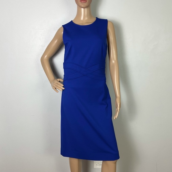 DIANE VON FURSTENBERG BLUE SLEEVELESS DRESS - Picture 2 of 8